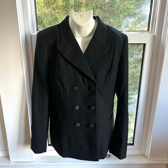 Vintage WRNS Royal Navy Jacket – Women’s Medium Double-Breasted Wool Coat - Picture 6 of 16